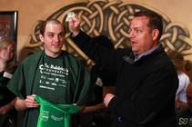 Cory Harwell, right, counts extra money that Nicholas Fortin has collected during the St. Baldrick’s Day head-shaving fundraiser for cancer Saturday, March 1, 2014, at McMullan’s Irish Pub. Cory Harwell, right, counts extra money that Nicholas Fortin has collected during the St. Baldrick’s Day head-shaving fundraiser for cancer Saturday, March 1, 2014, at McMullan’s Irish Pub.